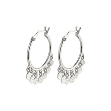 Load image into Gallery viewer, PANNA Coin Hoop Earrings Silver-Plated by Pilgrim
