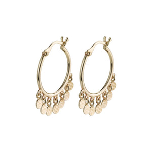 PANNA Coin Hoop Earrings Gold-Plated by Pilgrim