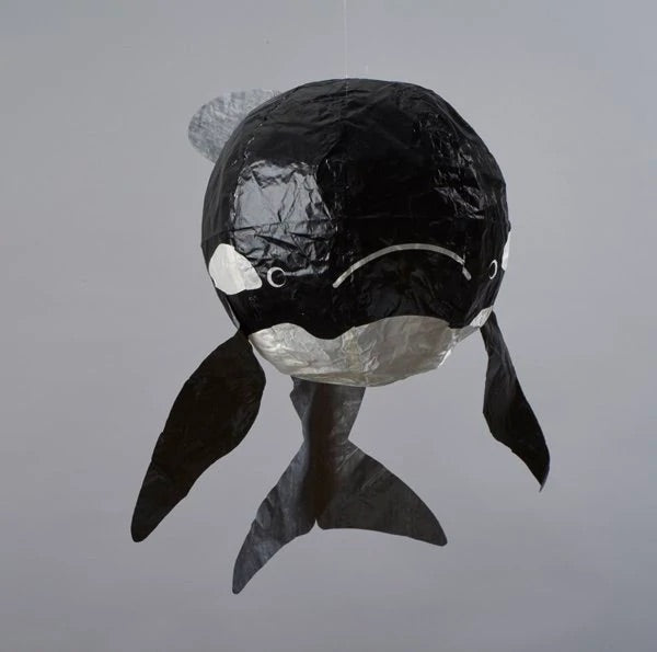 Japanese Paper Balloon Black Whale by Petra Boase