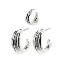 Load image into Gallery viewer, AMANDA Hoop and Cuff Set Silver Plated by Pilgrim
