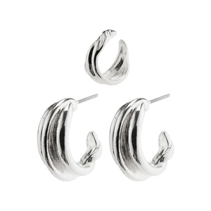 AMANDA Hoop and Cuff Set Silver Plated by Pilgrim
