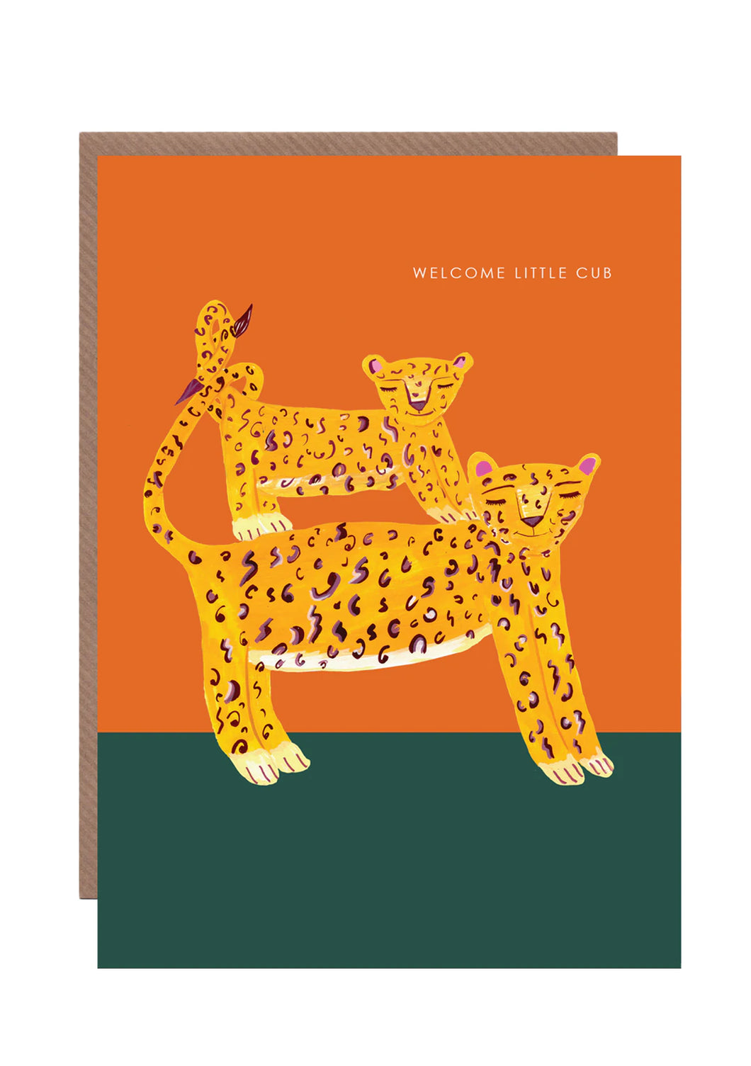 Leopard and Cub New Baby Card by Hutch Cassidy