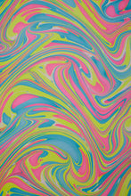 Load image into Gallery viewer, Hand Marbled Gift Wrap  Waves Neon by Paper Mirchi
