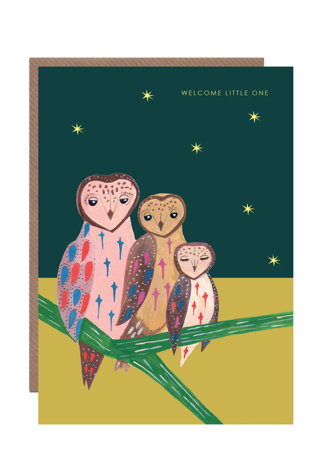 Owl Family New Baby Card by Hutch Cassidy