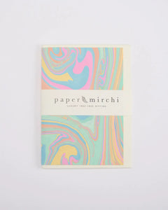 Hand Marbled Card Free Spirit Pastel Punch by Paper Mirchi