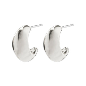 EDWINA Chunky Huggie Hoop Earrings Silver-Plated by Pilgrim