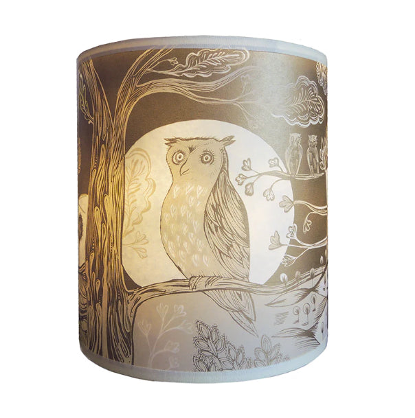 Small Owl Lampshade, Gold by Lush Designs