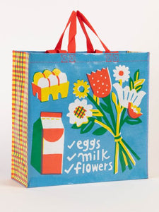 Eggs Milk Flowers Shopper Bag by Blue Q