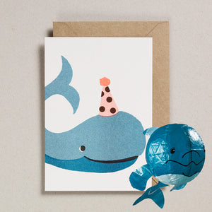 Japanese Paper Balloon Card Whale by Petra Boase