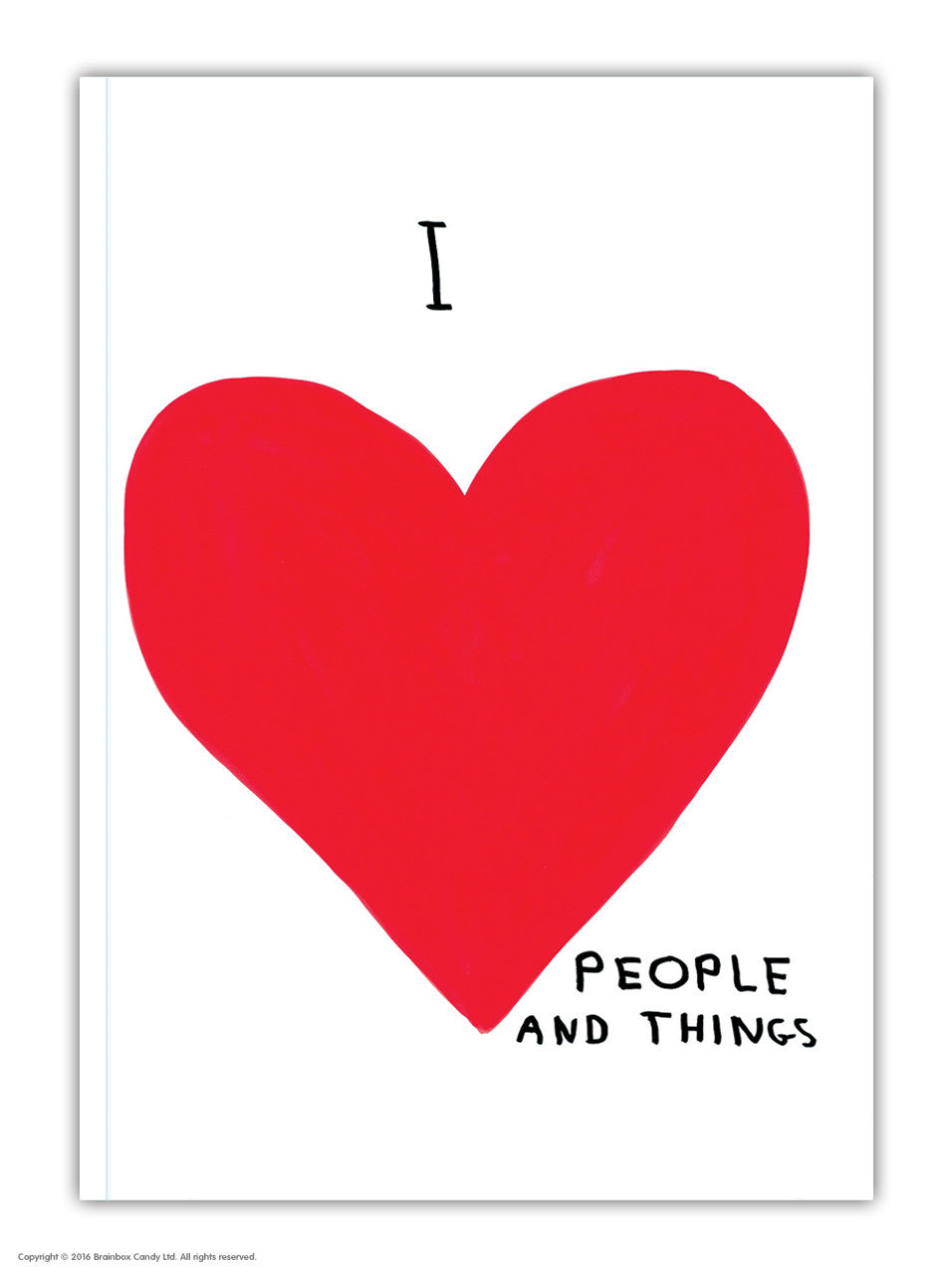 David Shrigley A5 Notebook, I Love People and Things