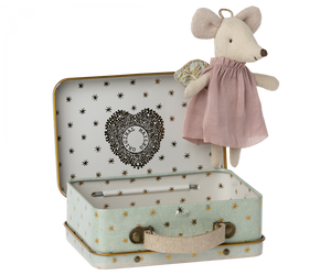 Angel Little Sister Mouse in Suitcase by Maileg