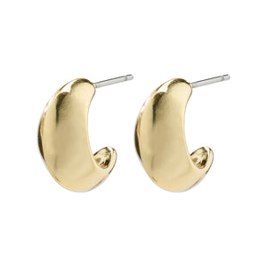 EDWINA Chunky Huggie Hoop Earrings Gold-Plated by Pilgrim