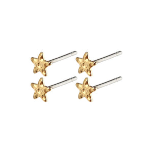 REGINA Star Stud Earrings Set of 2 Gold-Plated by Pilgrim