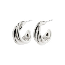 Load image into Gallery viewer, COURAGEOUS Twirl Huggie Earrings Silver-Plated by Pilgrim
