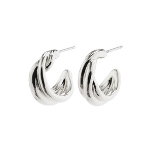 COURAGEOUS Twirl Huggie Earrings Silver-Plated by Pilgrim