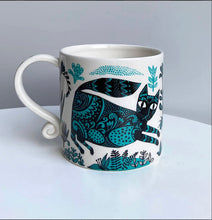 Load image into Gallery viewer, Kitty and Plants Stoneware Mug by Lush Designs

