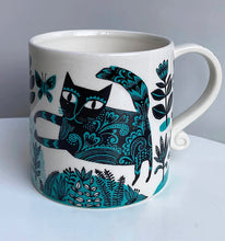 Load image into Gallery viewer, Kitty and Plants Stoneware Mug by Lush Designs
