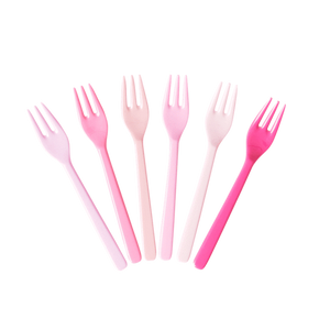 Melamine Forks, Set of 6 - Assorted Pinks