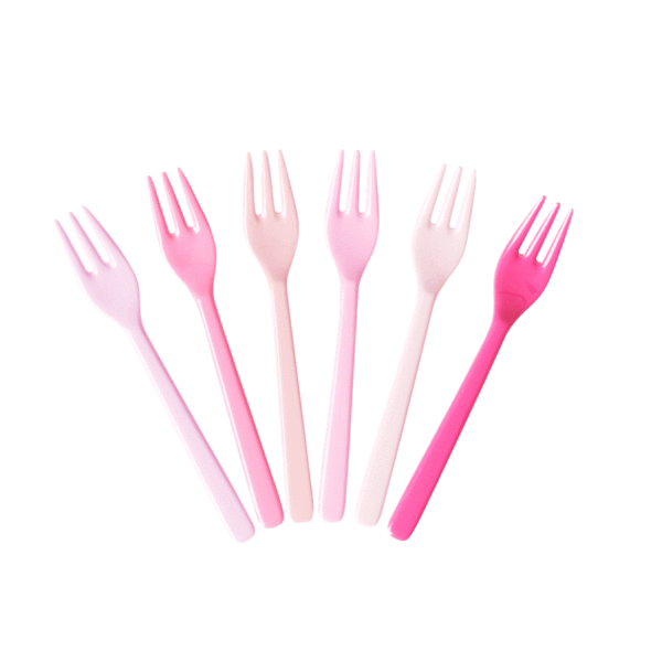 Melamine Forks, Set of 6 - Assorted Pinks