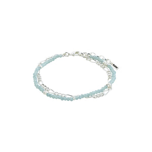 THANKFUL Light Blue 2-in-1 Bracelet Silver-Plated by Pilgrim