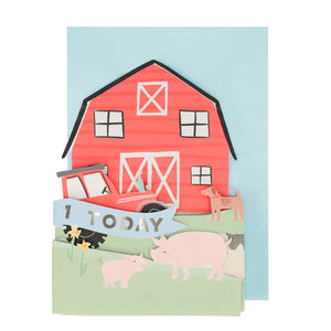 Meri Meri On The Farm 3D Scene Birthday Card