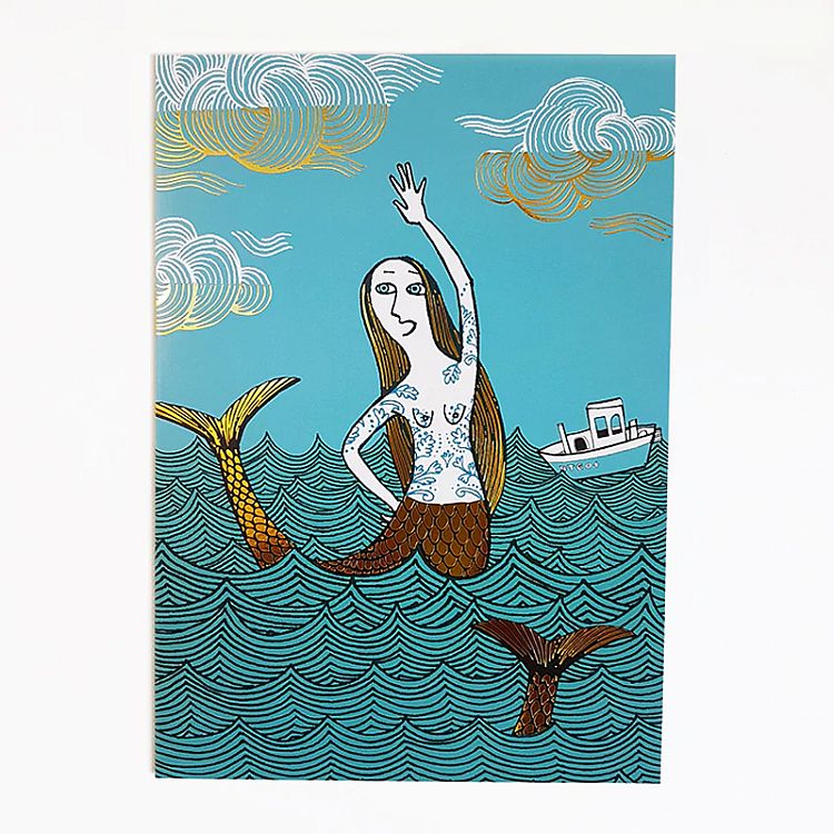 Mermaid Greeting Card by Lush Designs